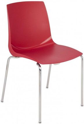 Grospol Krzesło Ari - Czerwone Plastikowe Na Metalowych Nóżkach, Do Poczekalni