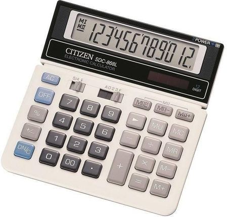 Citizen Kalkulator Biurowy Sdc-868L, 12-Cyfrowy, 154X152Mm, Czarno-Biały (SDC868L)