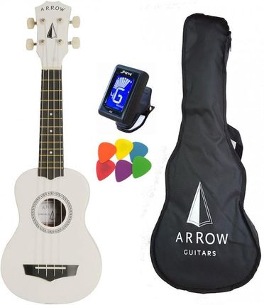 Arrow PB10 White ukulele sopranowe - POKROWIEC, TUNER I KOSTKI GRATIS!