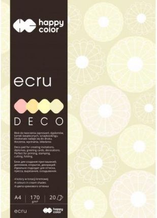 Blok techniczny Deco Ecru A4/170g Happy Color 20 ark. (HA 37172030-092) 4 kolory