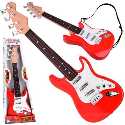Jokomisiada Gitara Elektryczna Dla Dziecka Gitarka Rockowe Brzmienie Czerwony In0164