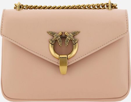 Torebka na ramię damska skórzana Pinko Mini Love Shoulder Bag 101749A0QO Pudrowa (8057769130112)