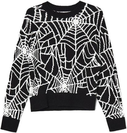 Cropp - Czarny sweter w pajęczyny - Czarny