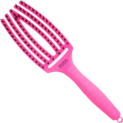 Olivia Garden Finger Brush Combo Medium, Szczotka Z Włosiem Dzika Do Rozczesywania, Różne Kolory Neon Pink Neonowy Róż