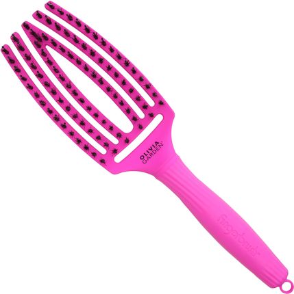 Olivia Garden Finger Brush Combo Medium, Szczotka Z Włosiem Dzika Do Rozczesywania, Różne Kolory Neon Purple Neonowy Fiolet