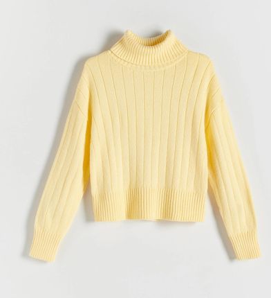 Reserved - Sweter z golfem - Żółty