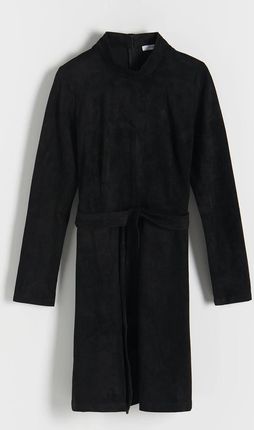 Reserved - Welurowa sukienka mini - Czarny