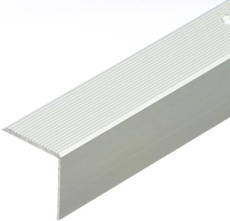 Profil schodowy ryflowany aluminium anoda CEZAR 30x30mm 3m Srebrny