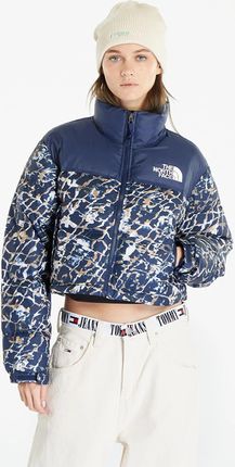 The North Face Nuptse Short Jacket Dusty Periwinkle Water Distortion Small Print/ Summit Navy