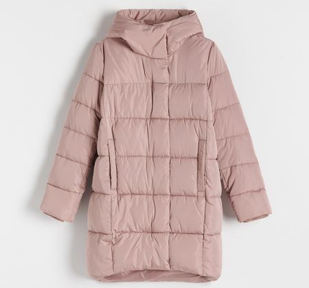 Reserved - Pikowany płaszcz - Różowy
