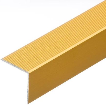Profil schodowy ryflowany aluminium anoda CEZAR 30x30mm 0,9m Złoty