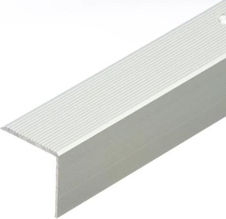 Profil schodowy ryflowany aluminium anoda CEZAR 30x30mm 0,9m Srebrny