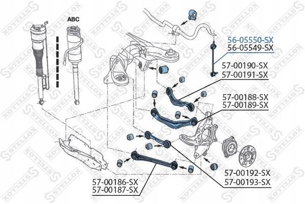 Stellox Drążek Stabilizatora Tylnego Lewy Mb W221 All 05 5605550SX ...