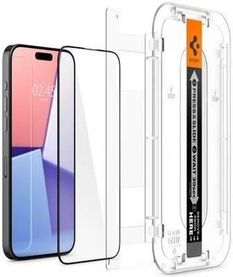 Spigen Szkło Hartowane Glas Tr Ez Fit Do Apple Iphone 15 Pro Max 2 Szt Czarny