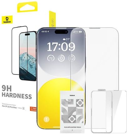 Baseus Szkło Hartowane Do Apple Iphone 15 Pro Max Z Zestawem Montażowym