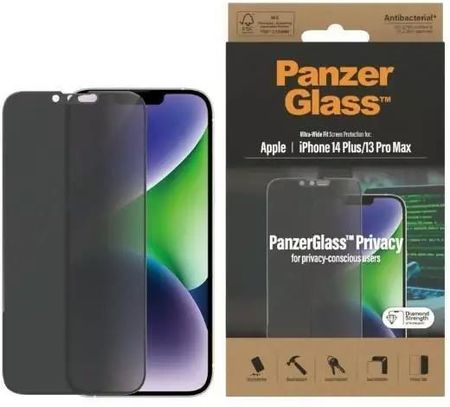 Panzerglass Szkło Ultra Wide Fit Do Iphone 14 Plus 13 Pro Max 6 7" Privacy Screen Protection Antib