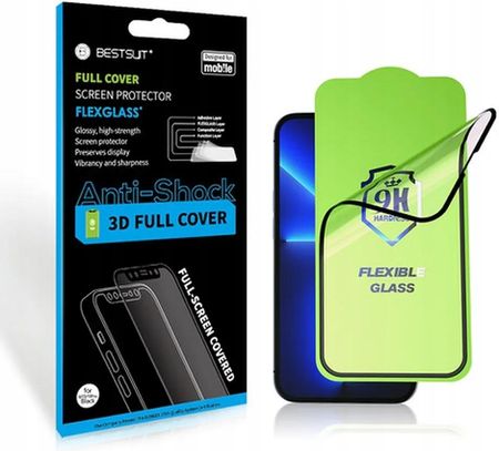 Bestsuit Szkło Hybrydowe Flexible 5D Full Glue Do Iphone 15 Pro Czarny