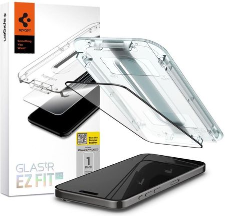 Spigen Szkło Hartowane Glas.Tr ”Ez Fit” Fc Iphone 15 Pro Max Black