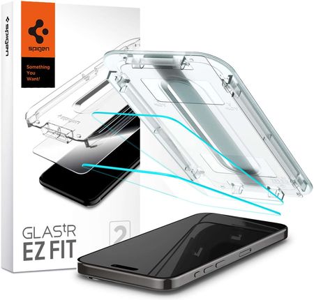 Spigen 2X Szkło Hartowane Do Iphone 15 Pro Glas.Tr "Ez Fit" Clear
