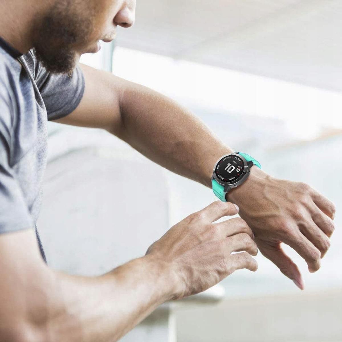 NotoCity Cinturino per Garmin Fenix 6s/Fenix 6s PRO/Fenix 5s/Fenix 5s plus, 20mm Cinturino di Ricambio in Silicone, Braccialetto Quick-Fit, Colori Multipli. (Nero+Esercito Verde