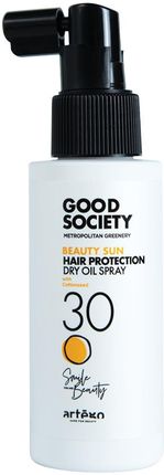 Artego Good Society Beauty Sun Dry Oil Spray - Suchy olejek termoochronny w sprayu do wszystkich rodzajów włosów bez spłukiwania 100ml