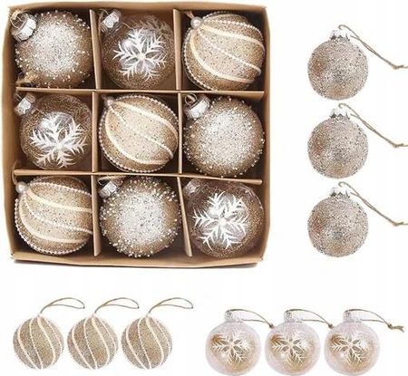 X'mas オーナメント BOMBKI Bombka granatowa dekorowana 1szt. [10cm