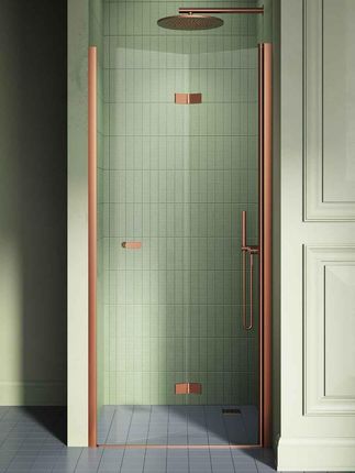 Drzwi prysznicowe New Soleo Copper Brushed składane 120x195 prawe