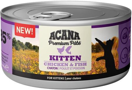 Acana Premium Pate Kitten Chicken Fish Pasztet Z Kurczakiem I Rybą Dla Kociąt 24x85g