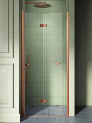 Drzwi prysznicowe New Trendy New Soleo Copper Brushed składane 100x195 lewe