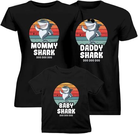 Komplet dla rodziny - Daddy shark / Mommy shark / Baby shark - koszulki na prezent