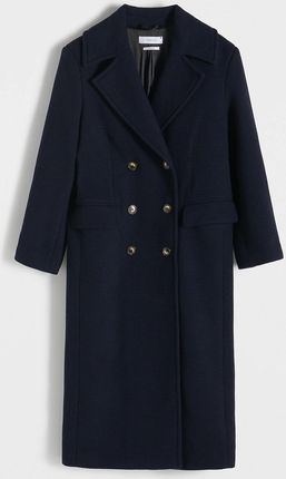 Reserved - Dwurzędowy płaszcz z wełną - Wielobarwny