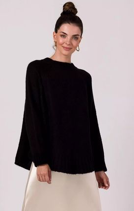 Sweter damski z szerokimi rękawami (Czarny, Uniwersalny)
