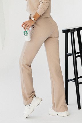 Beżowe spodnie dresowe z przeszyciami Lamia -  XS/S