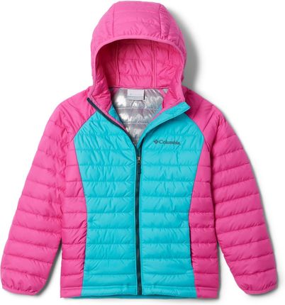 Dziewczęca kurtka zimowa Columbia Powder Lite Girls Hooded Jacket  geyser/pink ice