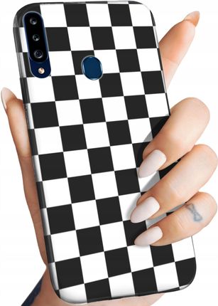 Hello Case Etui Matowe Do Samsung Galaxy A20S Biały Czarny Czarno Biały Obudowa