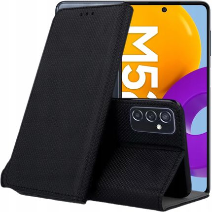 Hello Case Etui Z Klapką Do Samsung Galaxy M52 5G Czarne Zamykane Magnetyczne Kabura