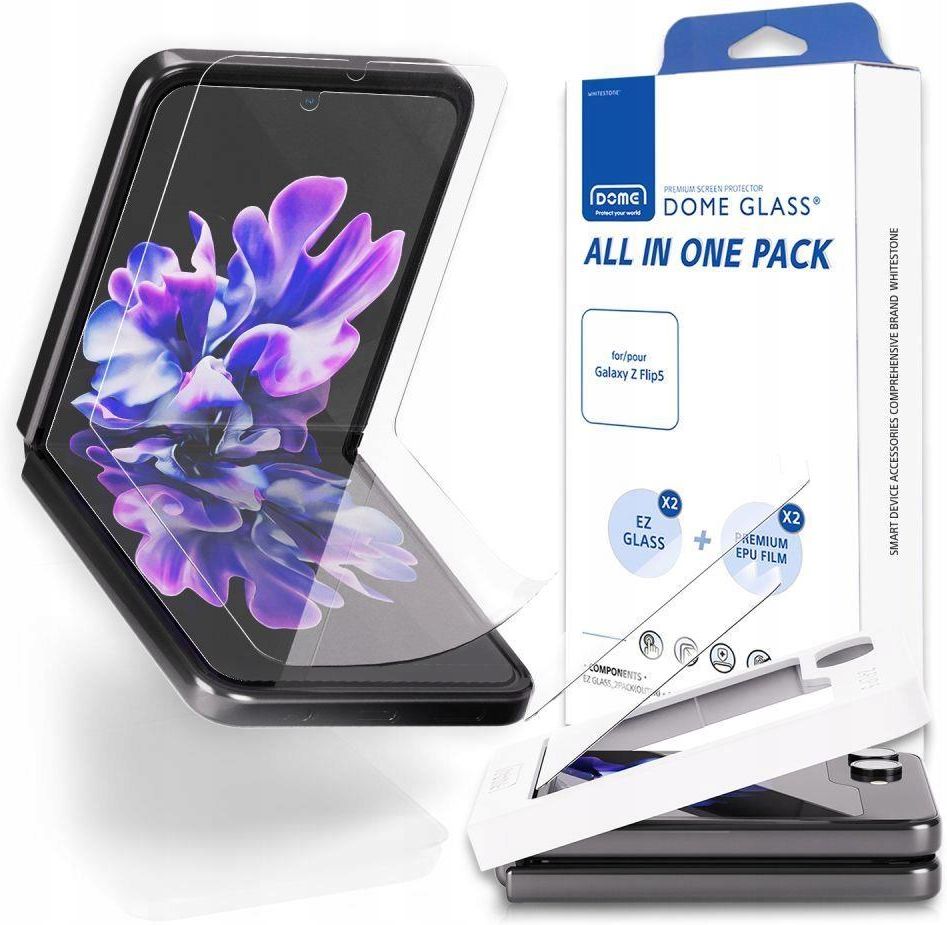 Whitestone Set Whitestone Folia Ochronna All-In-One 2-Set Galaxy Z Flip 5 Clear ...