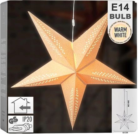 Home Styling Collection Gwiazda Świecąca Papierowa Beżowa Wisząca 75 Cm 14473
