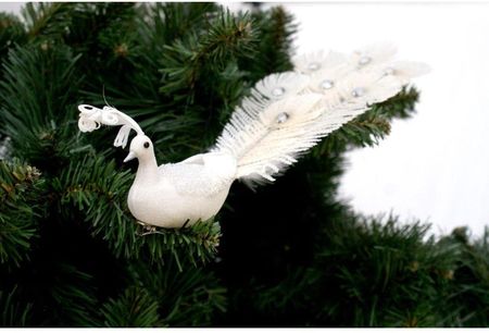 Saska Christmas Paw Dekoracyjny Na Klipie Bombka Biały 375974