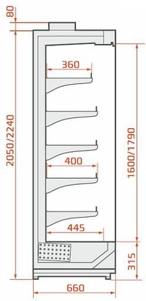 Es System K Regał Chłodniczy Hercules Pod Agregat Zewn. 3750X660X2050Mm Rch Hercules 66.206 3.75 Rem - zdjęcie 2