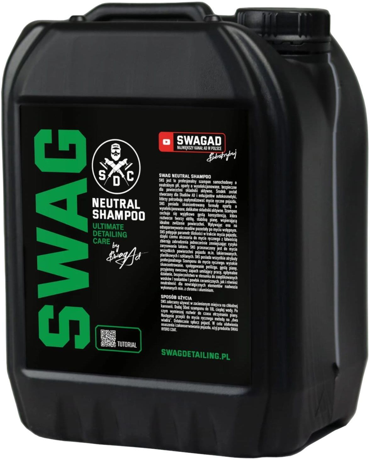 Swag Detailing Cosmetics Neutral Shampoo Szampon O Neutralnym Ph 5L