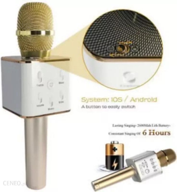 Mikrofon Mikrofon karaoke Q7 złoty z wbudowanymi głośnikami i bluetooth -  Ceny i opinie - Ceneo.pl