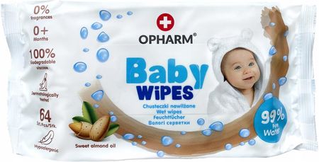 OPHARM Baby Wipes Oil Almond Chusteczki nawilżane dla dzieci i niemowląt, 64szt.