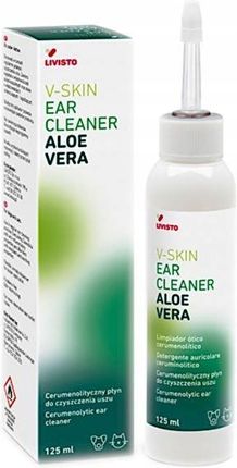 Livisto V-Skin Ear Cleaner Aloe Vera Krople Do Uszu Dla Psa I Kota 125 Ml