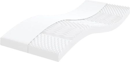 Vidaxl Materac piankowy, biały, 90x190 cm, 7-strefowy, twardość 20 ILD