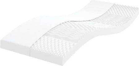 Vidaxl Materac piankowy, biały, 90x200 cm, 7-strefowy, twardość 20 ILD