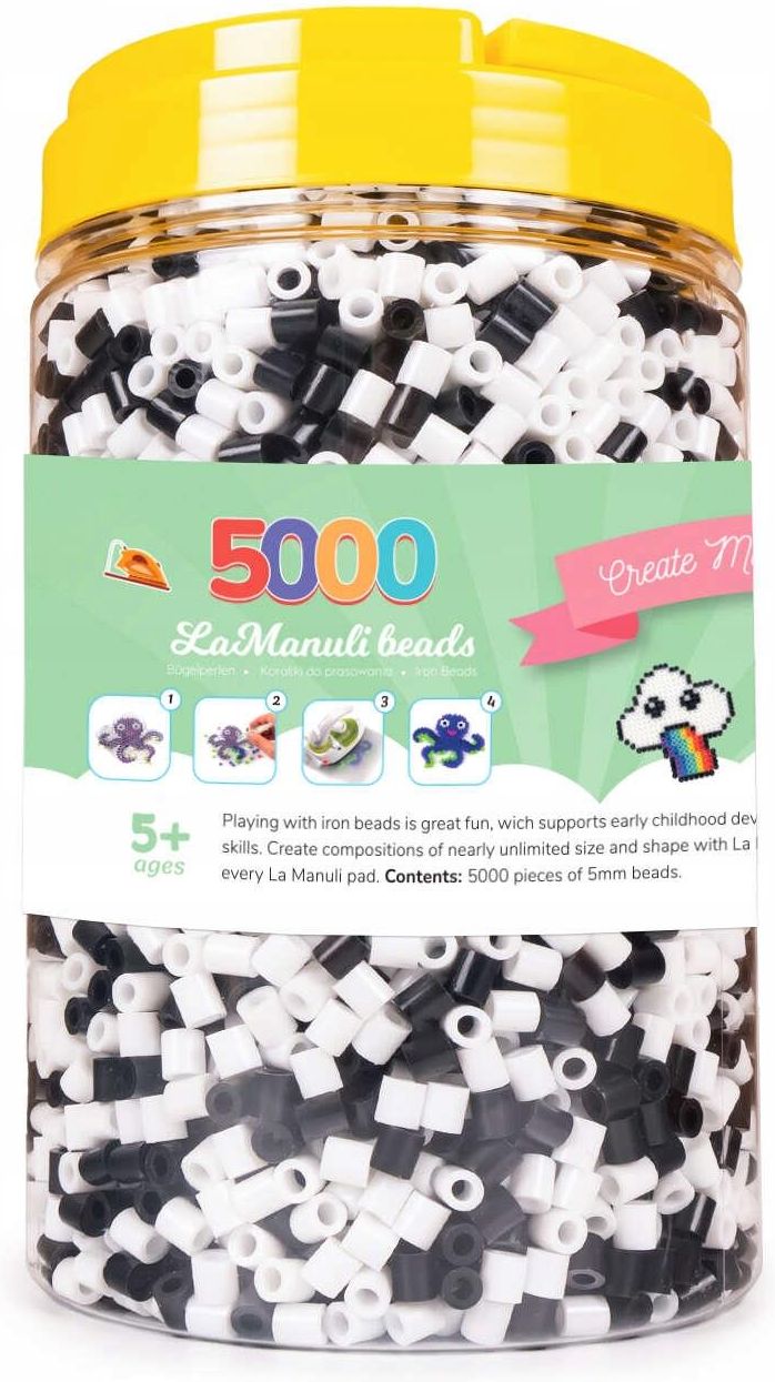 La Manuli Set De 5000 Perlas Para Planchar Tamaño Midi 5mm – Bicolor, Ideal Para Manualidades Infantiles, Desarrolla Creatividad Y Concentración Desde Los 6 Años