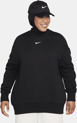 Damska bluza dresowa z półokrągłym dekoltem o kroju oversize Nike Sportswear Phoenix Fleece - Czerń