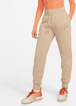Damskie joggery z wysokim stanem Nike Sportswear Phoenix Fleece - Brązowy