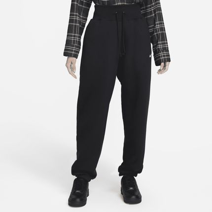 Damskie spodnie dresowe o kroju oversize z wysokim stanem Nike Sportswear Phoenix Fleece - Czerń